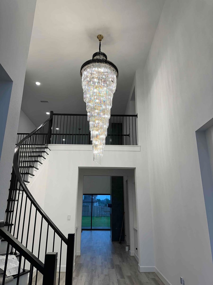 Dazzling Indoor Lighting Chandelier Installation