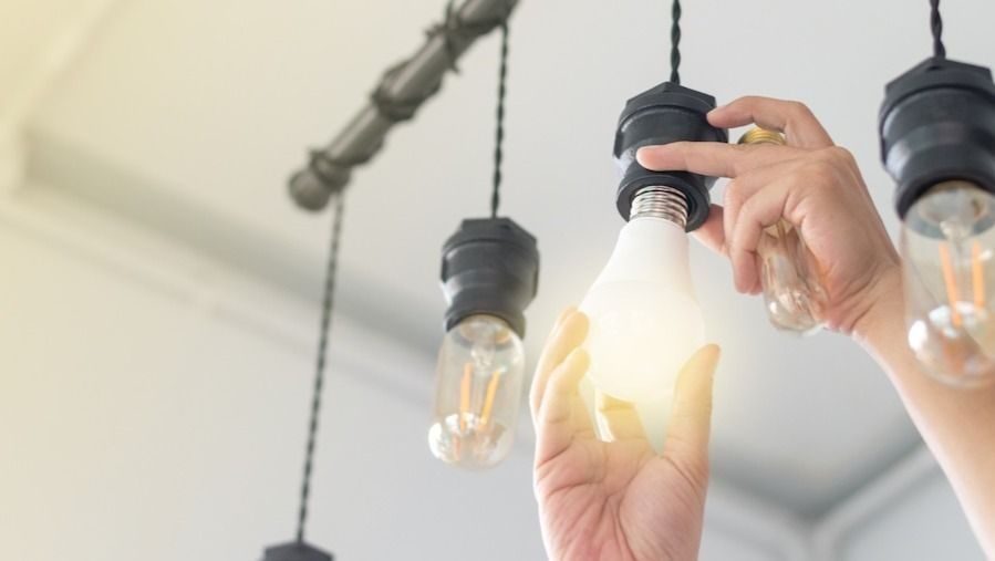 Checking lightbulbs and changing them